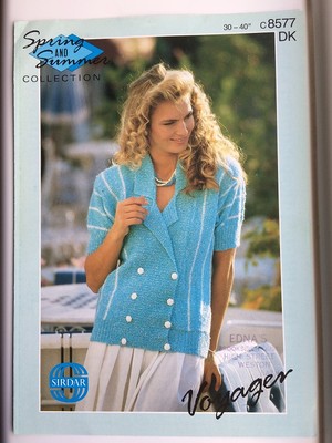 Vintage Sirdar Strickanleitung Nr. c8577 Damen Frühjahr & Sommer Jacke * unbenutzt