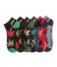 12 Pair Ankle Socks 70043 Cannabis Leaf Weed Pot Crew Low Cut Running Men 10-13