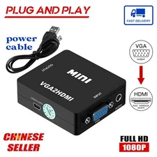 VGA to HDMI 1080P Full HD Mini VGA to HDMI Audio Video Converter Adapter New