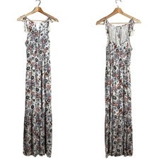 American Eagle Floral Wrap Ruffle Maxi Dress Women's Small Bohemian Tassle Flowy