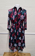 Hell Bunny Ladies Floral Lined Dress Size XS UK 8