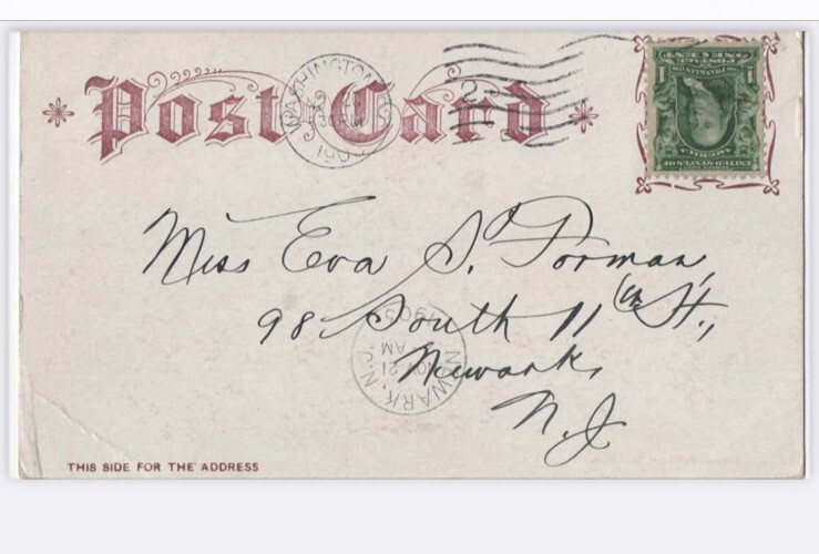 BEN FRANKLIN US Postage 1 Cent Stamp Green RARE 1903 Newark To Newark, NJ eBay