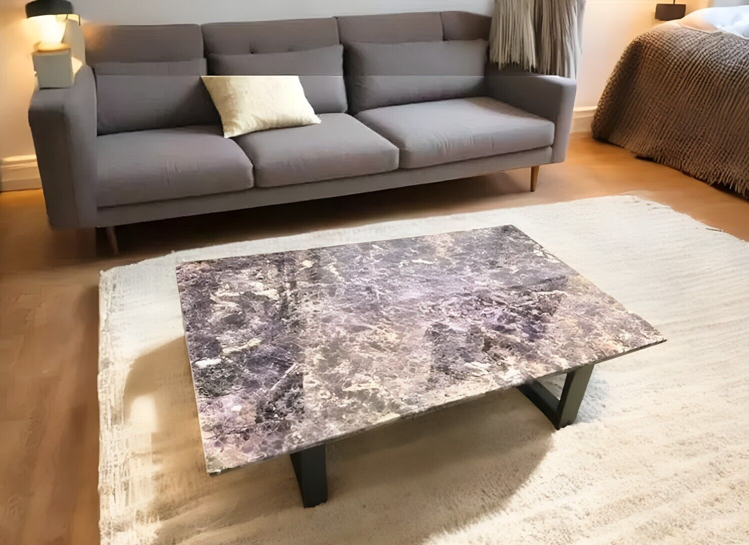 Amethyst Stone Elegant Coffee Table for Living Room Hallway or Kitchen Decor