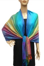 NEW Rainbow Elegant Soft Long Paisley PASHMINA SCARF/WRAP/SHAWL/ BH-1401  16
