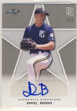 DANIEL BROOKS 2020 Leaf Perfect Game PG Blank Back AUTO /1 BRAVES 1/1
