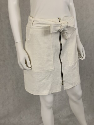#ad NWT River Stone belted Skirt Front Exposed Zipper Pockets UK size 12 US size 8 $7.99