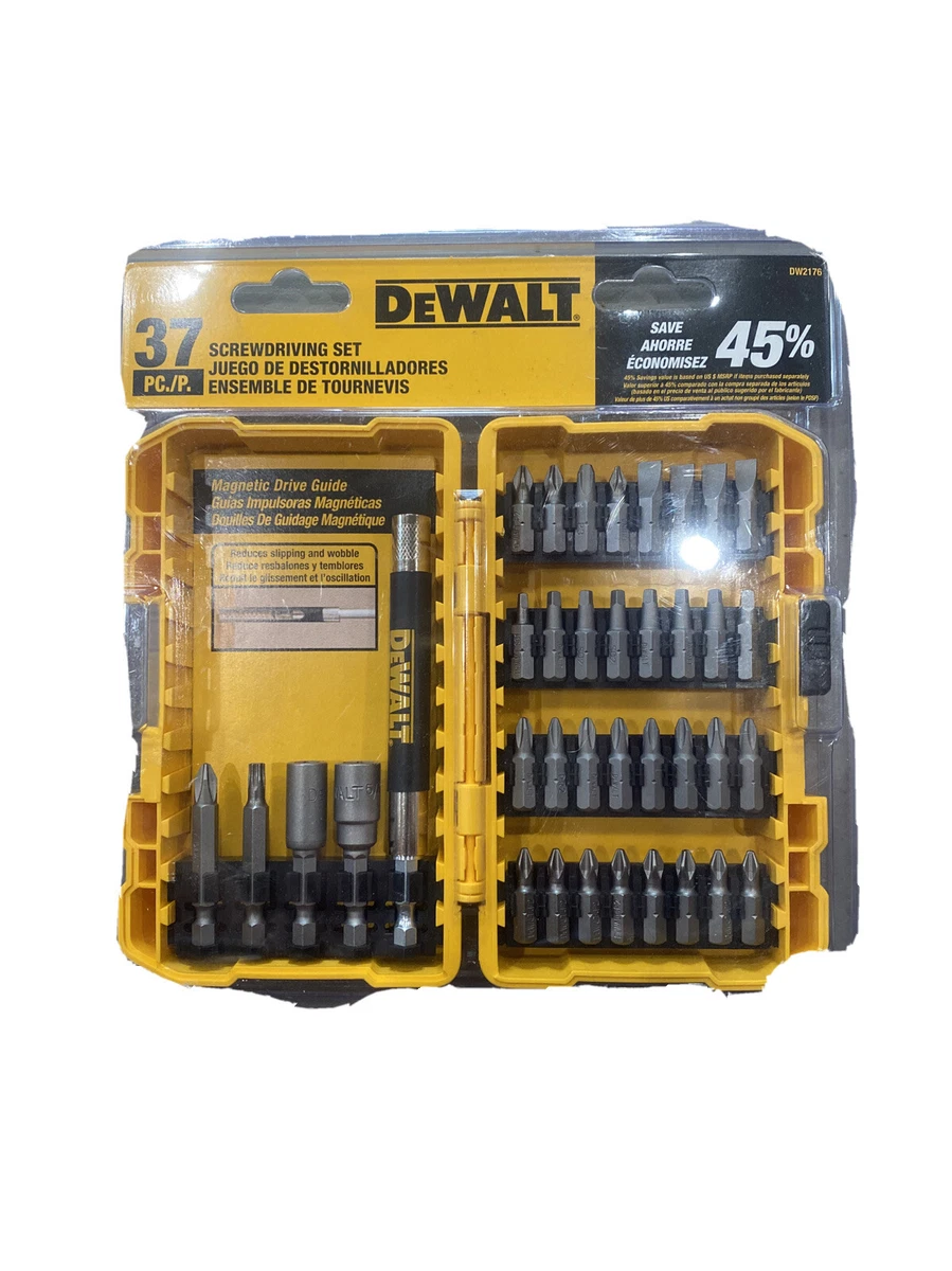 NEW DeWALT DW2176 37pc Screwdriving Set Includes Magnetic Drive Guide 11L.96