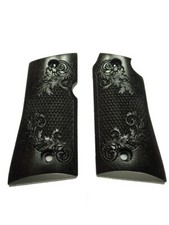 Ebony Floral Checkered Colt Mustang Pocketlite Grips