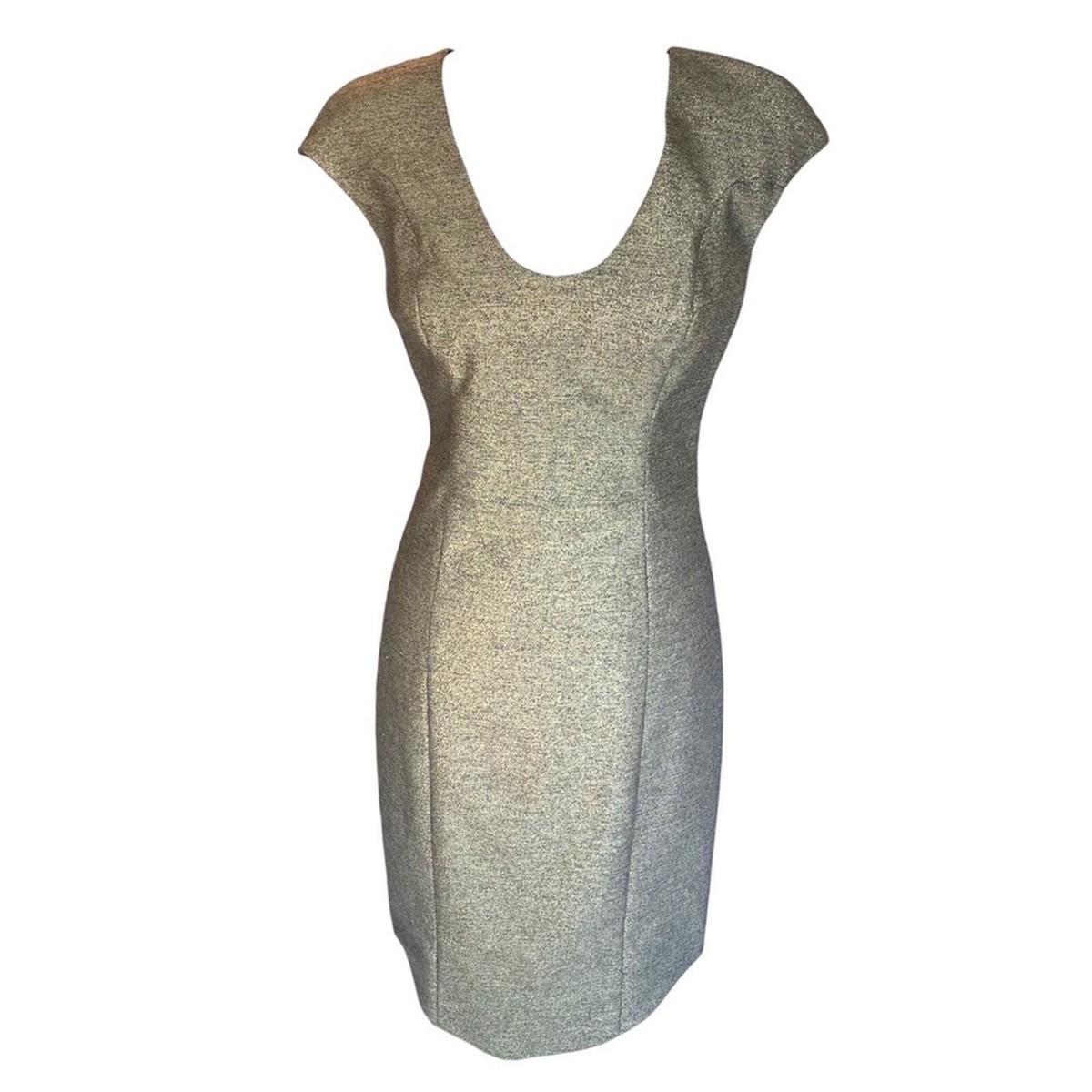 Black Halo Gold Metallic Sheath Dress Size 2 | eBay
