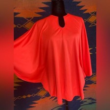 Vintage Shapely Bell/Kimono Sleeves Polyester Blouse M/L OSFM
