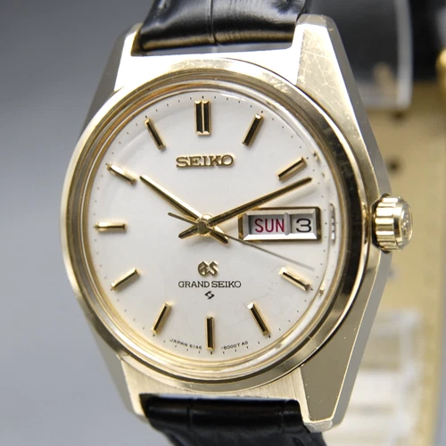 Overhauled [Near MINT] Vintage GRAND SEIKO GS 6146-8000 Gold 36mm AT Men's Watch