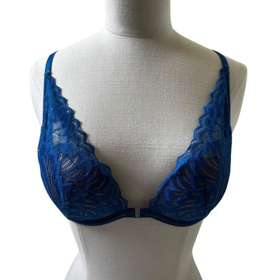 Adore Me Blue Lace Underwired Adjustable Strap Push Up Bra Size 34B | 64-34