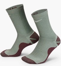 2 Pairs Nike Trail Wool Blend Crew Dri Fit Running Socks M 10-11.5 W 11.5-13