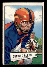 1952 Bowman Large Charles Ulrich Football Card #134, VG