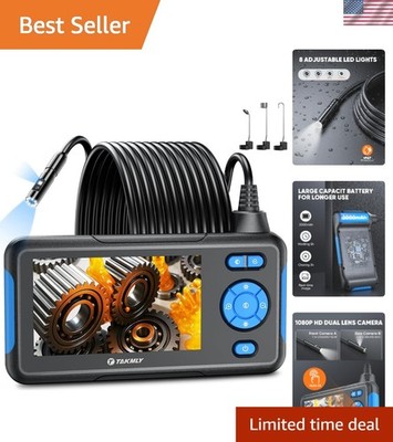 Endoscope Camera with Light, Dual Lens 1080P Industrial Borescope with 8 LED ...