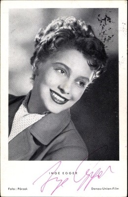 Ak Schauspielerin Inge Egger, Portrait, Autogramm - 10874141