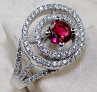 1CT Heat Treated Rubellite Tourmaline 925 Sterling Silver Ring Sz 6 L1-7 — photo 2