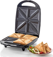 Quest 4 Slice Toastie Maker/Easy Clean Non Stick Sandwich Toaster/Cool Touch Han