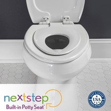 Mayfair NextStep Toilet Seat Built-In Potty Training Seat Slow-Close ELONGATED
