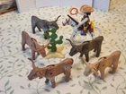 Vintage Playmobil 3749 Longhorn Cowboy Wrangler Cattle Missing One Steer  No Box