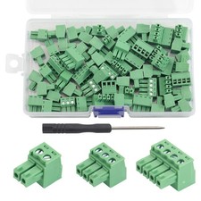 60 Pcs 3.5mm Pitch Pluggable PCB Mount Screw Terminal Block Connector, 2P 3P ...