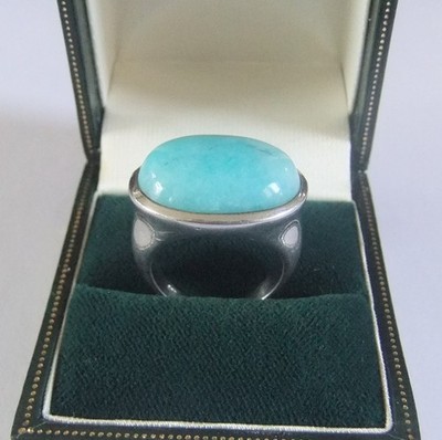 SCHWERER RING STERLINGSILBER TÜRKIS *GR. L*