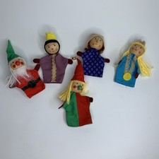 Vintage Kersa Lot Of 5 German Finger Puppets Wizard Princess Jester