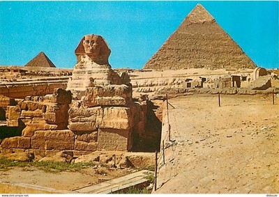 Postcard - Egypt - Giza - Giza - The Great Sphinx and Khefreh Pyramid - C