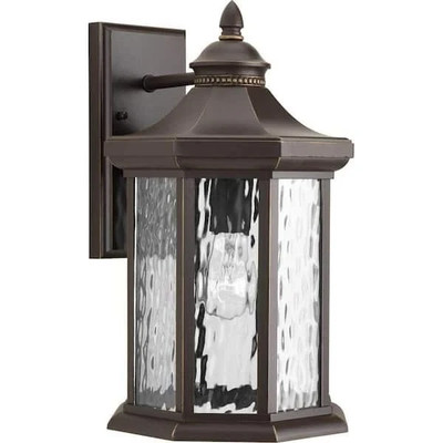 Progress Lighting Edition Collection 1-Light Antique Bronze Glass Wall Lantern