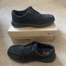 Clarks Mens Black Bradley Walk Oxford  Casual Shoes New with box Size 10 G