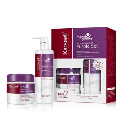 Karseell Purple Hair Mask and Shampoo Set of Neutralizes Brass & Yellow Tones