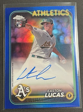 2024 Topps Chrome - Rookie Autographs Easton Lucas #RA-EL Blue Refractor 053/150
