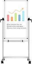 Double-sided Magnetic Mobile Whiteboard 48 x 24 Inches Portrait Orientation