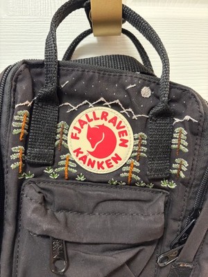 Fjallraven  KANKEN Black with Embroidery Trees Crossbody Purse Bag