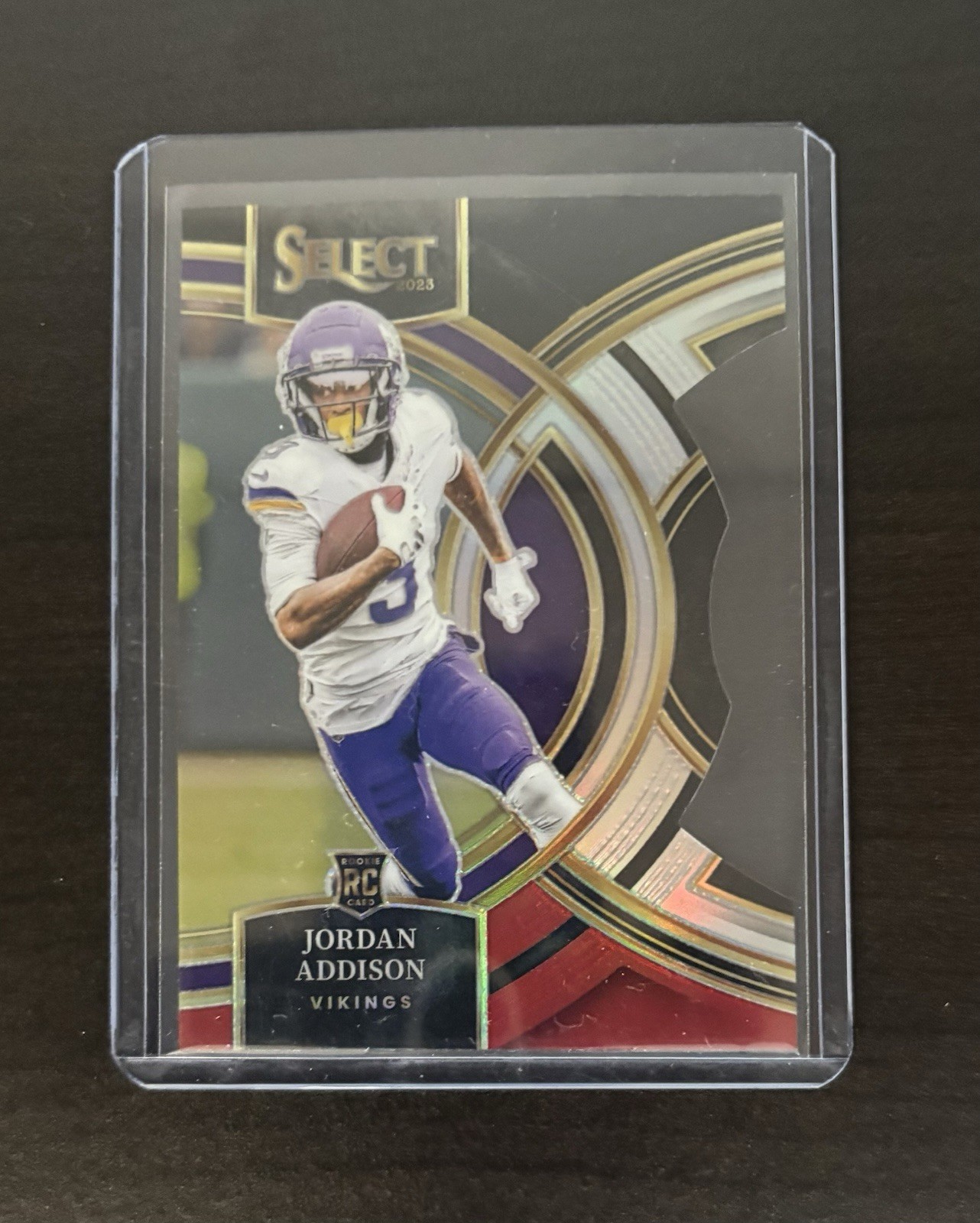 2023 Panini Select - Jordan Addison #194 Premier Level Black & Red Prizm Die-Cut