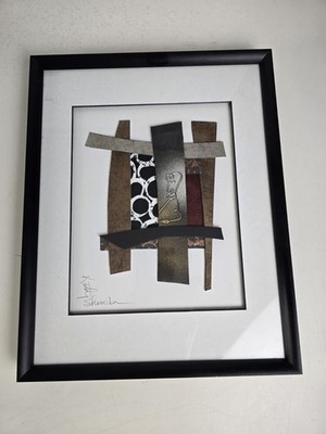 Kathy Sheldon Original Collage Paper & Metal Art ''Paper Fusion'' Signed, 14''x11''