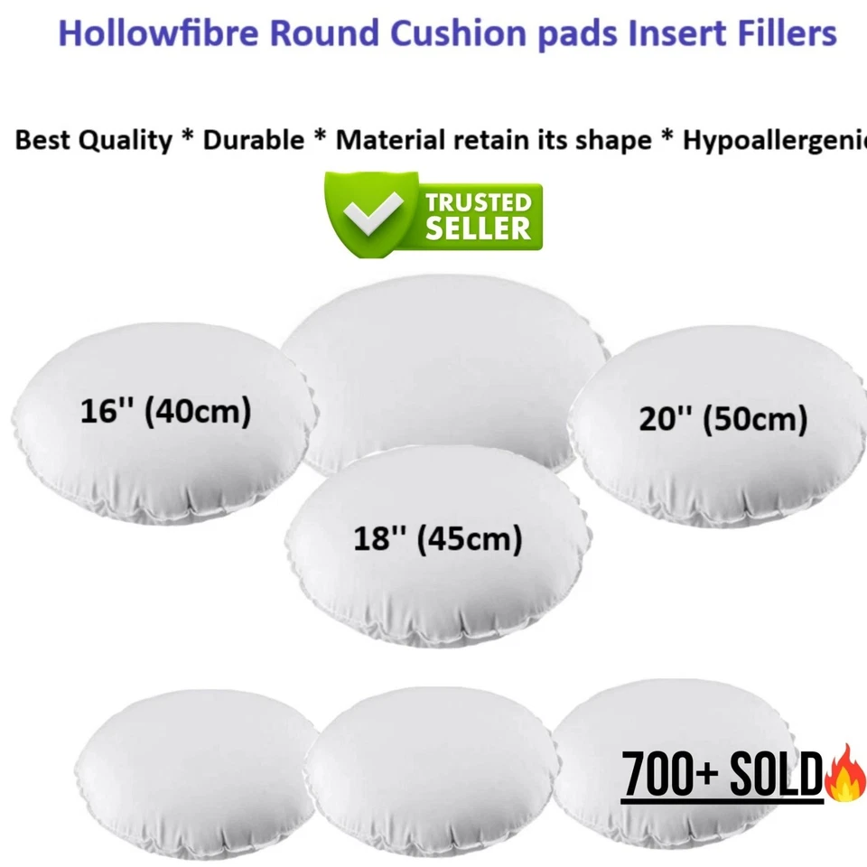 Round Cushion Inserts Pads Inners Fillers Scatters Circle Shape Home Sofa Decor. - Image 4 of 4
