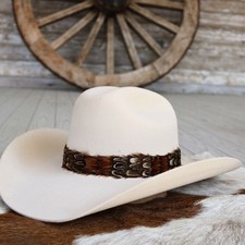 Feather Hat Band for Western Cowboy Hats, Fits All Styles - Starling