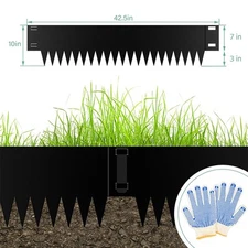 10 Inch x 6 Packs Black Steel Landscape Edgings Metal Garden Edging for Outdoors