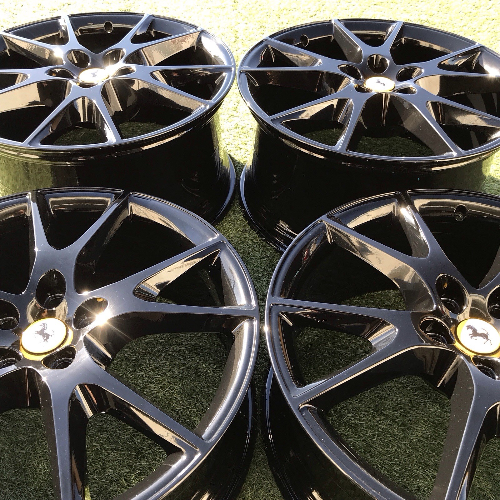 20 FERRARI CALIFORNIA T RIMS OEM STOCK FACTORY SET 4 WHEELS BLACK 242156