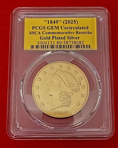 1/2 Oz. Silver "1849" 2025 Liberty Restrike w/ SS Central America Shipwreck Gold