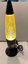 Vintage Lava Lamp Yellow With Multi Color Glitter