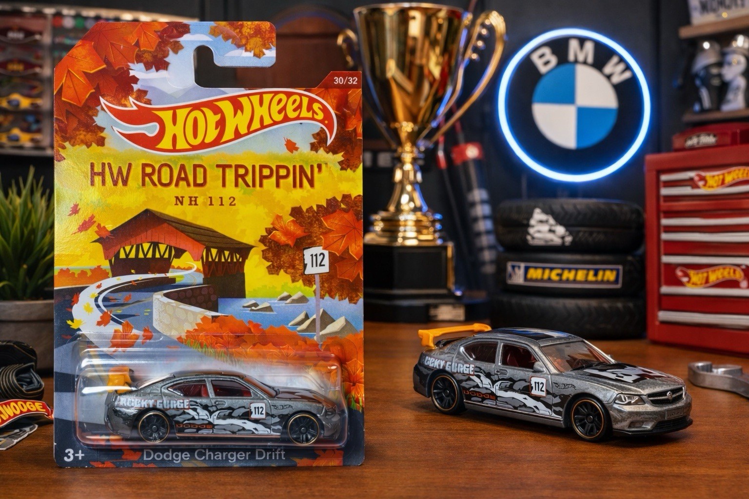 Hot Wheels Dodge Charger Drift HW Road Trippin 30/32 2014 Gray Metalflake