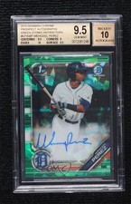 2019 Bowman Chrome HTA Green Atomic Refractor 54/99 Wenceel Perez Auto ib6