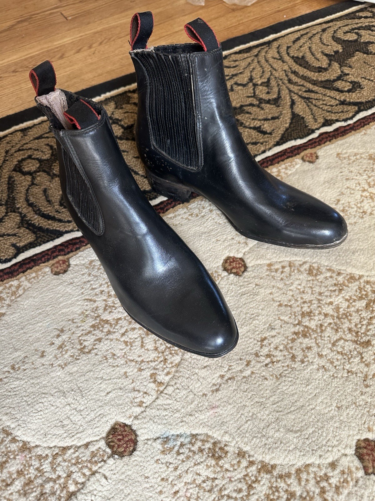 Botas de Cuero al Tobillo para Hombre-Lotes, Baile Folclórico Flamenco Botín Negro Mex E-127