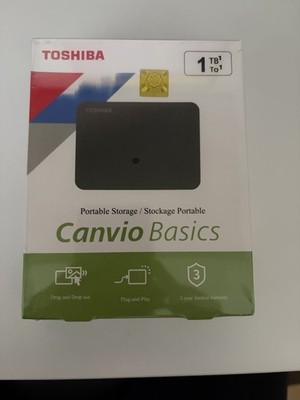 Toshiba Canvio Basics 1TB Portable External Hard Drive Black- 