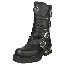 New Rock Metallic Unisex Platform Boots in Bl...
