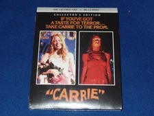 Carrie - 4K UHD Blu-Ray - SCREAM Factory w/ SLIPCOVER - New & Sealed!  1976