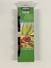 🆕 Pebeo Vitrail Discovery Set: 6 Assorted Bottles Transparent Colors For Glass