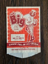 1960s Mr. Big Ice Cream Cone Wrapper – Royal Ice Cream Co. Detroit – Advertising